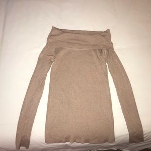 Off the shoulder beige sweater